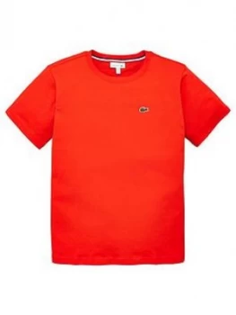 Lacoste Boys Classic Short Sleeve T-Shirt - Red, Size 6 Years