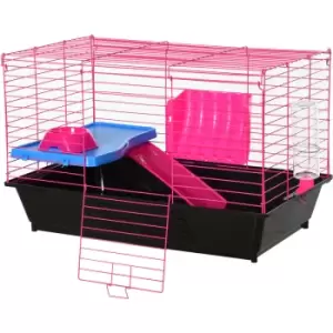 Small Animal Cage Rabbit Guinea Pig Hutch Pet Play House w/ Platform Ramp - Pawhut