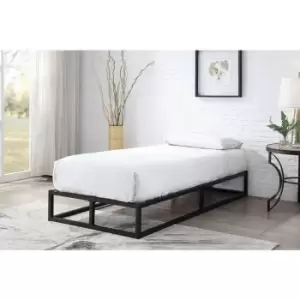 Amersham Low Platform Black Metal Single Bed Frame 3ft - Black