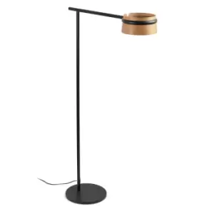 Loop LED Floor Lamp Black, Wood