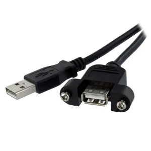 StarTech 2ft Panel Mount USB Cable A to A - F/M