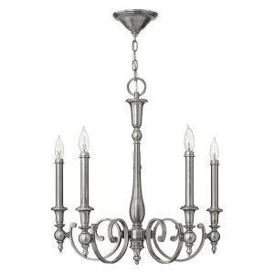 5 Light Chandelier Antique Nickel Finish, E14