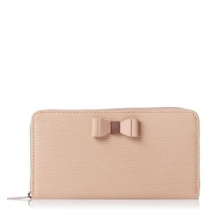 Ted Baker Rouxi Bow Leather Zip Around Purse - taupe