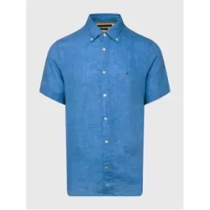 Tommy Hilfiger Pigment Dyed Linen Rf Shirt S/S - Blue