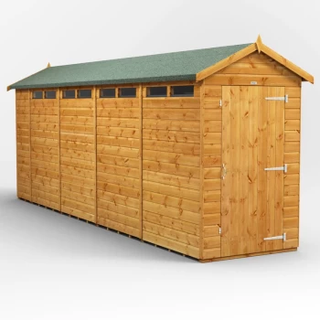 18x4 Power Apex Security Shed - Brown