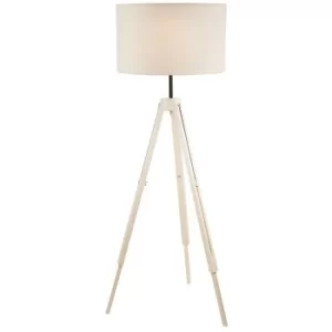 Floor Lamp With Shade Cream, 1x E27