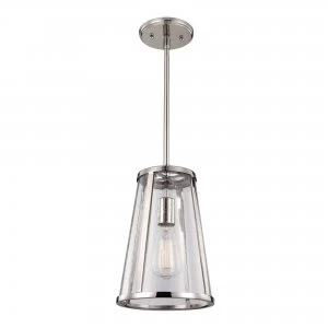 1 Light Small Ceiling Pendant Polished Nickel, E27