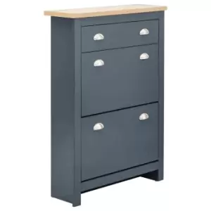 GFW Lancaster 2 Door 1 Drawer Shoe Cabinet - Slate Blue