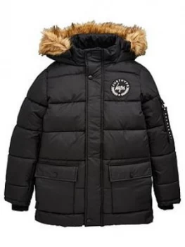 Hype Boys Explorer Parka - Black, Size Age: 16 Years