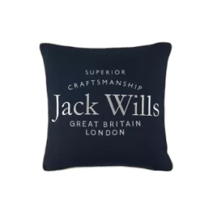 Jack Wills Embroidered Logo Filled Cushion