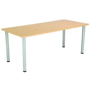 Jemini Rectangular Meeting Table 1800x800x730 Nova OakSilver KF816661