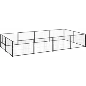 Vidaxl - Dog Kennel Black 8 m² Steel Black