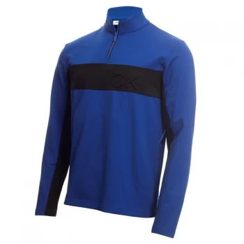 Calvin Klein Golf Logo Zip Top - Blue/Black