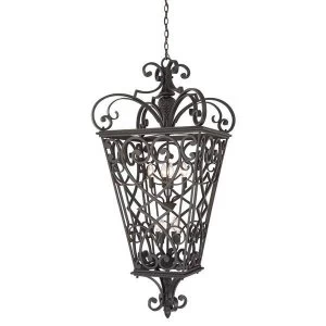 8 Light Ceiling Pendant Black, E14