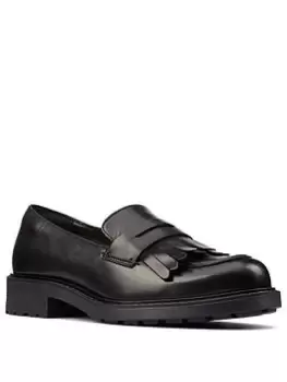 Clarks Orinoco2 Loafer Shoes - Black Leather, Black, Size 6, Women