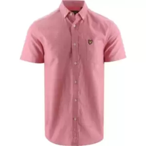 Lyle and Scott Electric Pink Short Sleeve Lightweight Oxford Shirt