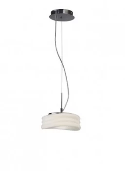 Ceiling Pendant 2 Light GU10 Small, Polished Chrome, Frosted White Glass