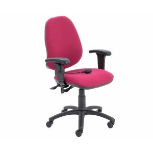 TC Office Calypso Twin Lever Ergonomic Chair with Lumber Pump and Height Adjustable Arms, Claret