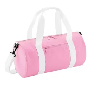 Bagbase Mini Barrel Shoulder Bag (One Size) (Classic Pink/White)