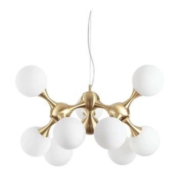 Ideal Lux NODI - Indoor Mutli Arm Ceiling Pendant Lamp 9 Lights Brass Satin, E14