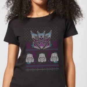 Decepticons Classic Ugly Knit Womens Christmas T-Shirt - Black - M