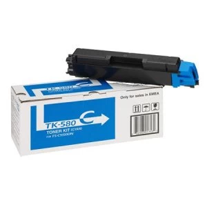 Kyocera TK580C Cyan Laser Toner Ink Cartridge