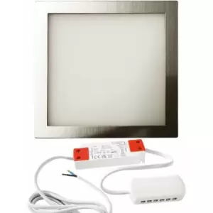 Loops - 1x brushed nickel Ultra-Slim Square Under Cabinet Kitchen Light & Driver Kit - Natural White led