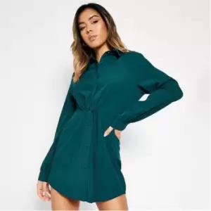 I Saw It First Twist Front Shirt Dress - Green