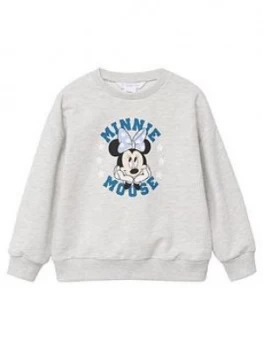 Mango Girls Minnie Mouse Sweat Top - Grey