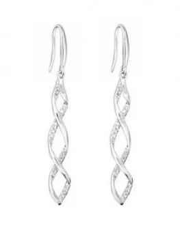 Simply Silver Sterling Silver 925 Cubic Zirconia Wrapped In Love Drop Earrings