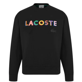 Lacoste Lacoste Multi Word CN Sweatshirt - Black