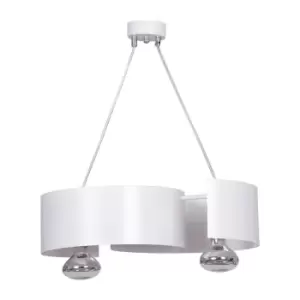 Vixon White Bar Pendant Ceiling Light 2x E27