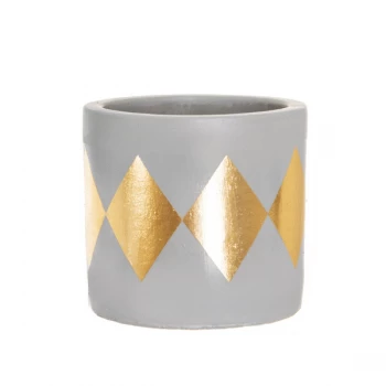 Sass & Belle Mini Dina Gold Dip Cement Planter