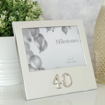 6" x 4" - Milestones Birthday Frame with 3D Number - 40