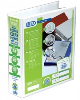 Elba Present 4d-ring Binder 50mm A4 Wht - 10 Pack