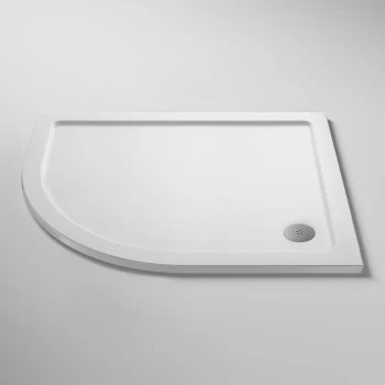 Pearlstone Offset Quadrant Left Handed Shower Tray 1200mm x 800mm - White - Nuie