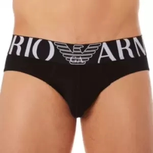 Emporio Armani Stretch Cotton Megalogo Brief - Black M