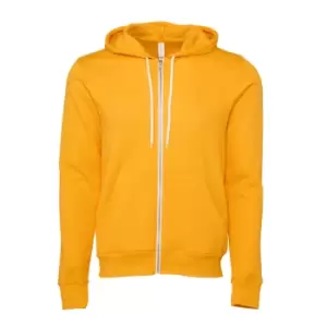 Canvas Unixex Zip-up Polycotton Fleece Hooded Sweatshirt / Hoodie (M) (Gold)