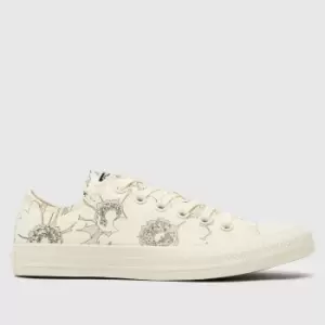 Converse White & Beige Summer Florals Ox Trainers