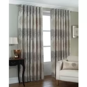 Riva Home Oakdale Tree Design Eyelet Curtains (66 x 54" (168 x 137cm)) (Silver) - Silver