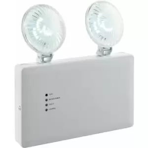 Loops - Emergency Twin Wall Spot Light - 2 x 3W Hi Power Daylight White LEDs - White