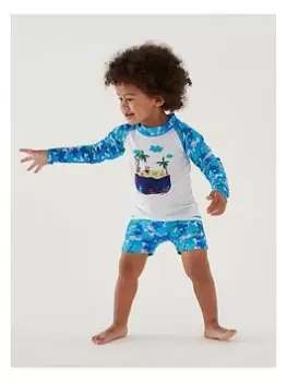 Regatta Kids Peppa Pig Rash Suit - Aqua/white, Aqua/White, Size 5-6 Years, Women