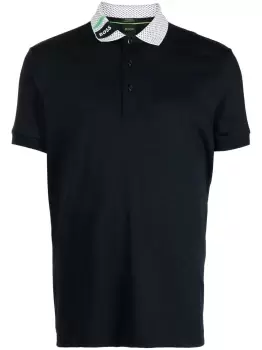 BOSS Contrast-collar Polo Shirt Dark Blue