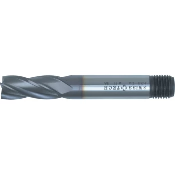 25.00MM HSS-Co 8% Threaded Shank Multi Flute End Mills - TiCN Coated