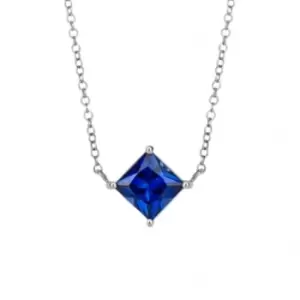 Princess cut lab created sapphire necklace GN375L