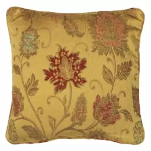 Zurich Floral Jacquard Cushion Gold / 45 x 45cm / Cover Only