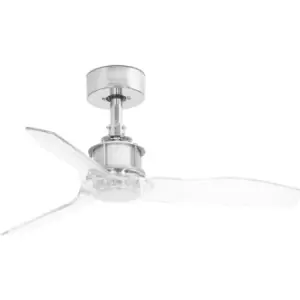 Faro Just Fan XS Chrome, Transparent ceiling fan 3 Blades 81cm