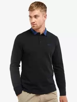 Barbour International Liquid Long Sleeve Polo Shirt - Black, Size 2XL, Men