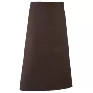 Premier Unisex Colours Bar Apron / Workwear (Long Continental Style) (Pack of 2) (One Size) (Brown)