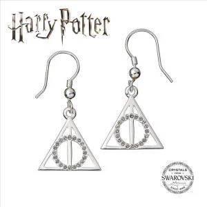 Harry Potter Embellished with Swarovski Crystals Deathly Hallows Earrings